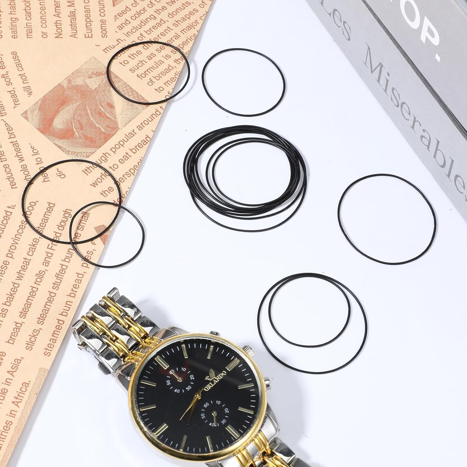 O Ring Watch Gasket, 80 Pcs 0.5/0.6/0.7/0.8 mm Waterproof Rubber Watch Seal W…