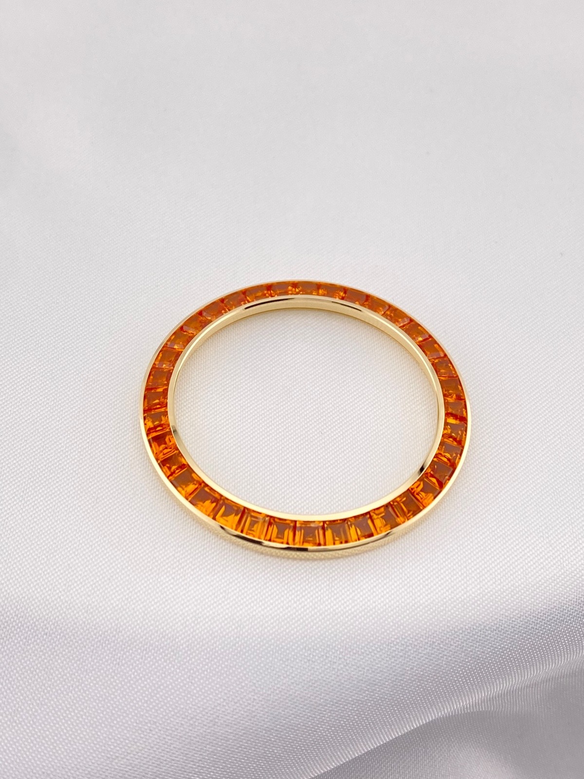 ROLEX Daytona 6.50 CTS. CUSTOM Orange LAB Sapphires Bezel 18K SOLID Yellow Gold