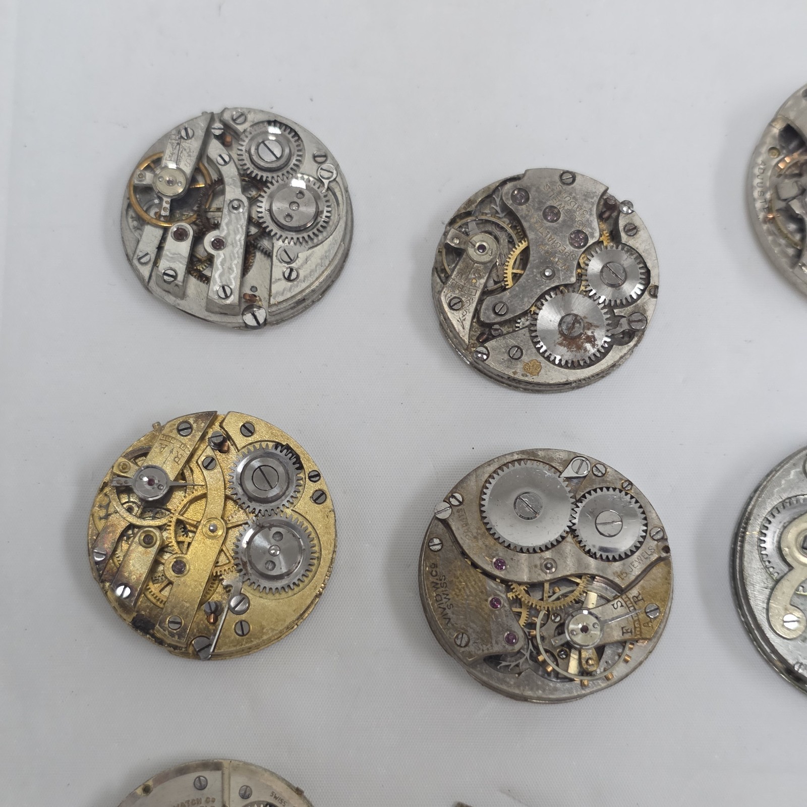 Lot Watch Movement Parts Elgin Avalon Vivid Waltham Variety Mechanical AS-IS