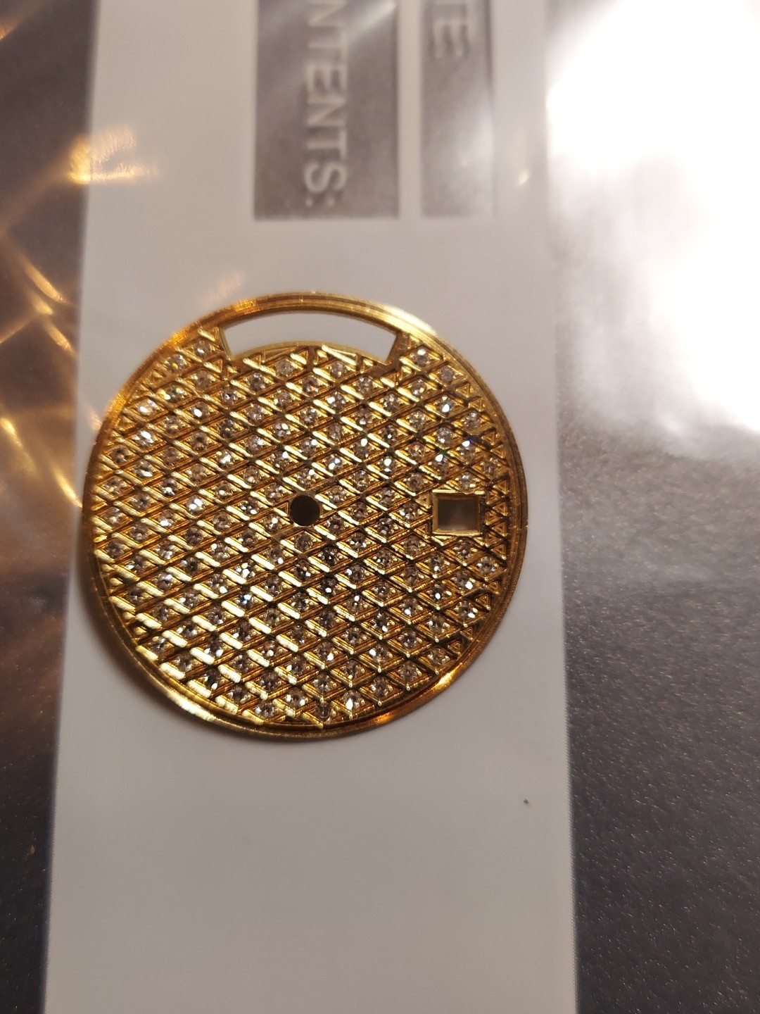 Tudor D + D Dial 18k Yellow Gold Dial With Diamond Real White Natyral For Watch