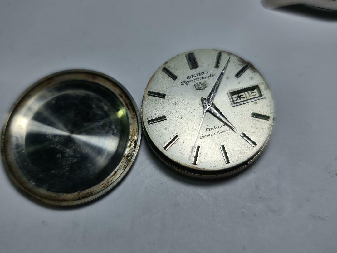 USED WATCH HEAD SEIKO SPORTSMATIC DELUXE DIASHOCK 25 JEWELS 7619-9000 JAN 1967