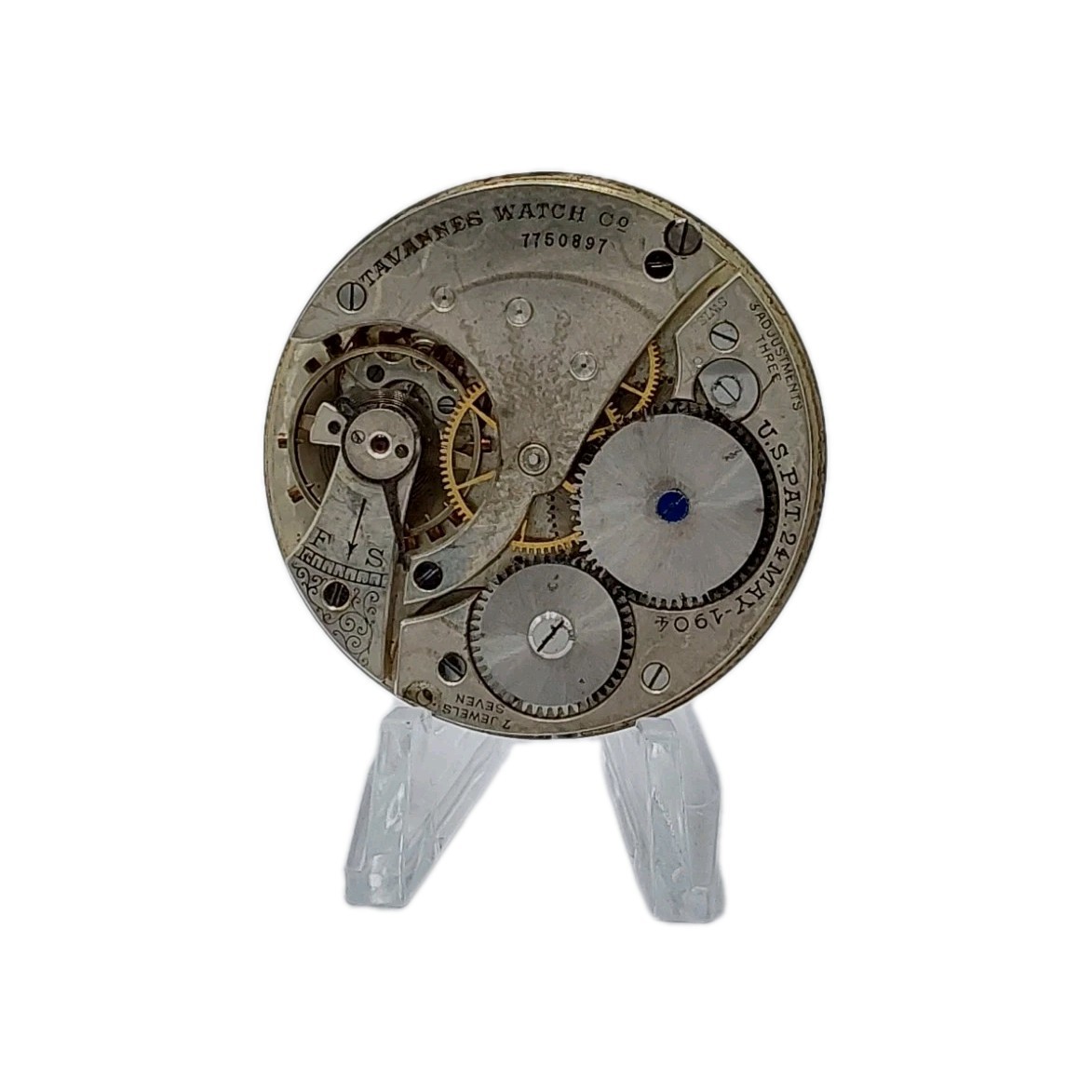 Tavannes 16s Movement Sunk Enamel Dial Pocket Watch Parts Video 1243