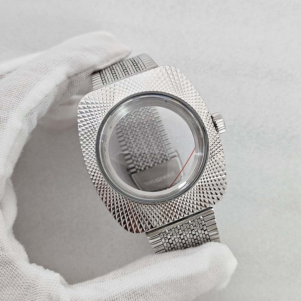 Watch Repair Parts 36.5mm Polished Case Metal Strap for NH35/NH36 Movement