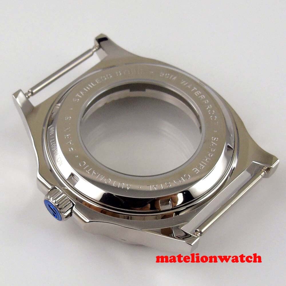 Square 44mm Watch Case Parts Fit For Miyota 8215 821A DG 2813 Sapphire Glass