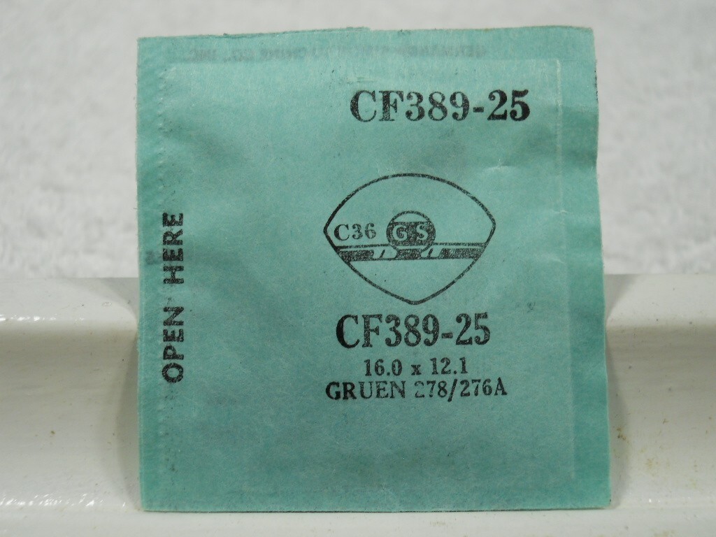 GS CF389-25 Watch Crystal Fit Gruen 278/276A – 16.0 x 12.1 mm Replacement Repair