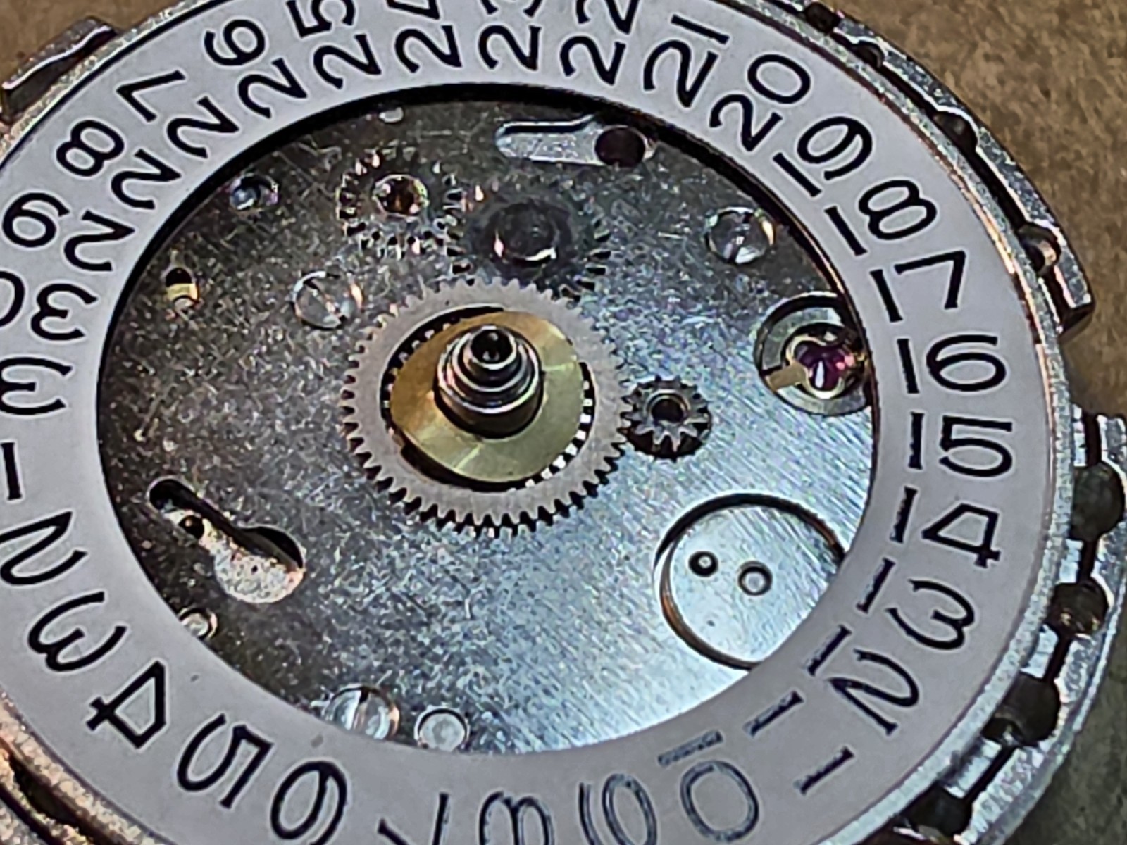 NOS Date GMT Automatic Watch Movement With 30.5mm Dial & 4 Hands