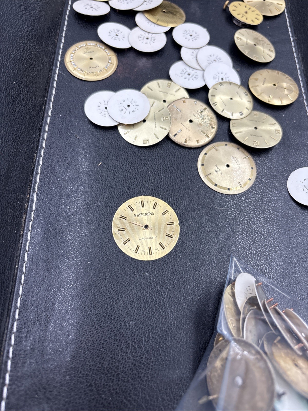 Job Lot of ~55 Vintage Dial Parts Various Makes Brands As Is As Shown