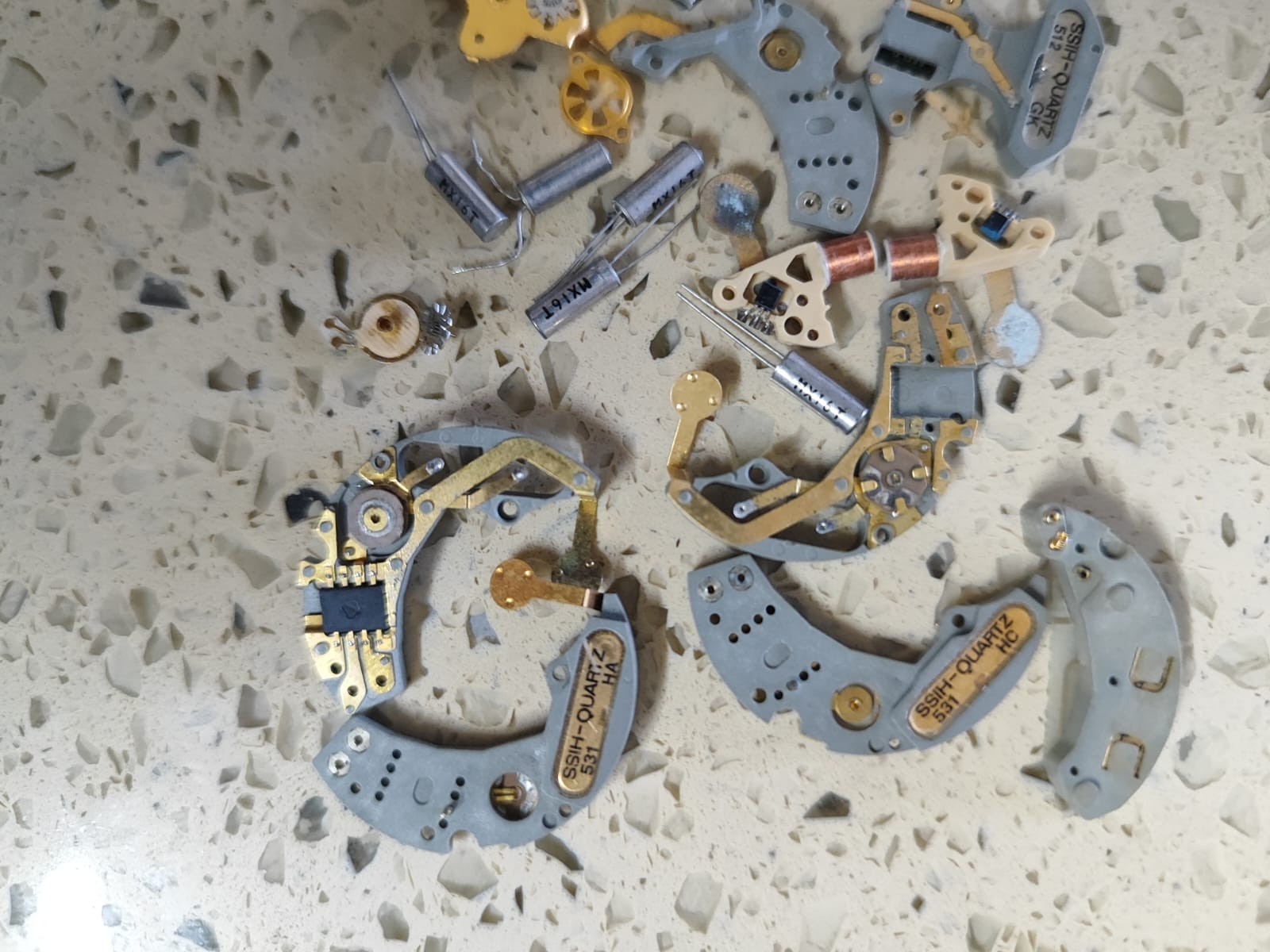 Lot Vintage Part OMEGA Quartz 1310 /1260 & other Lot Parts Not Work Not Test