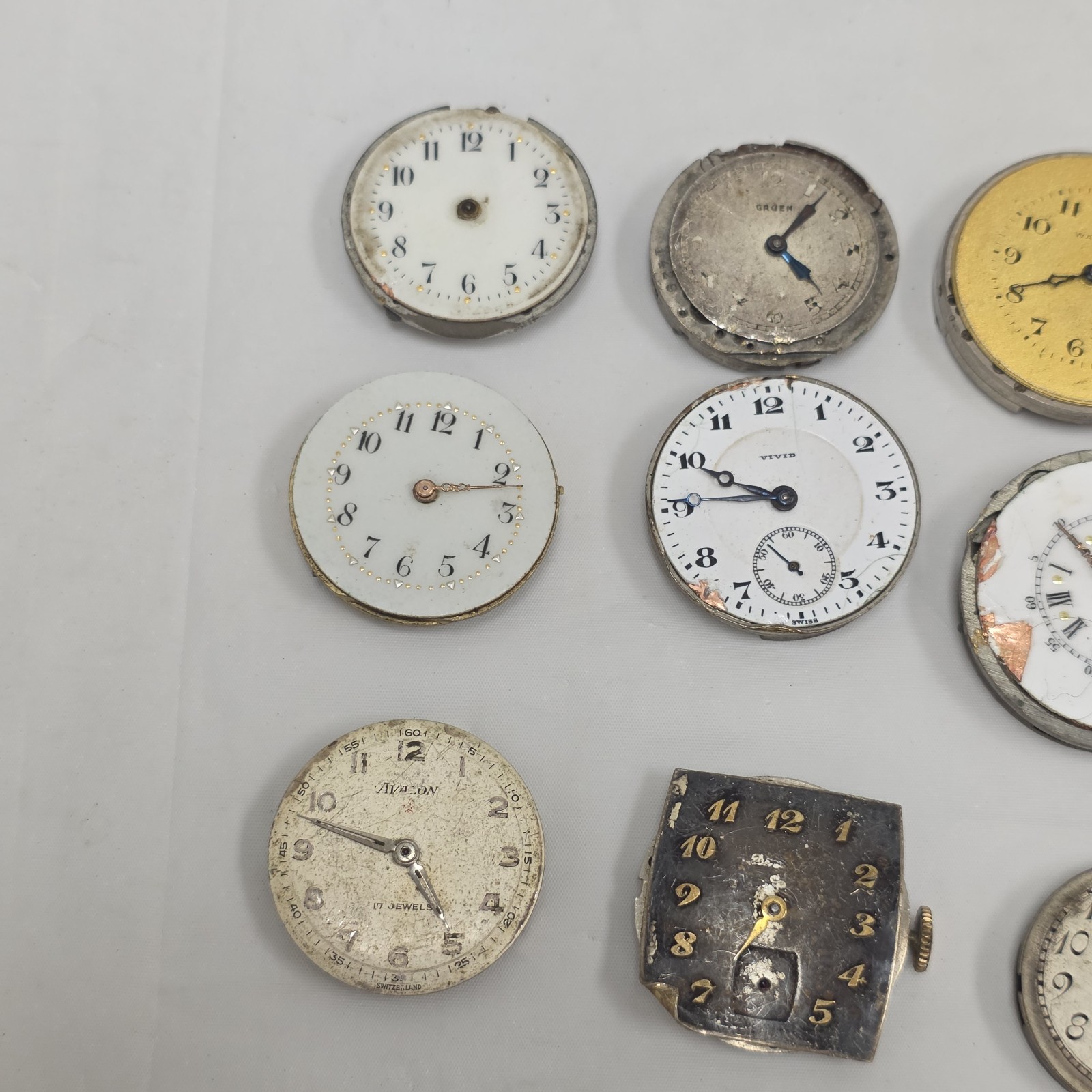 Lot Watch Movement Parts Elgin Avalon Vivid Waltham Variety Mechanical AS-IS