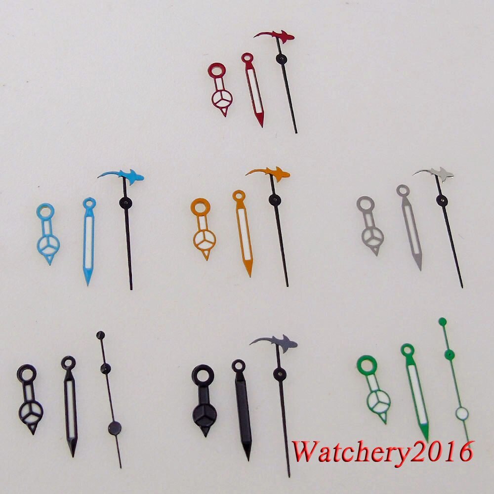Shark Orange Green Ice Blue Colorful Watch Hand fit NH35 NH36 7s35 7s26 4r35 700