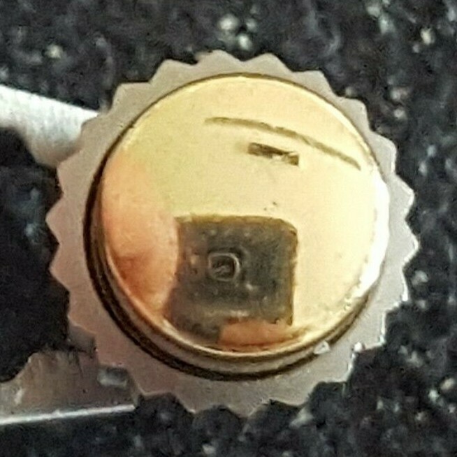 Omega Pusher Part Number 086-0075TI-BA, Titanium-18KT Yellow Gold Cap