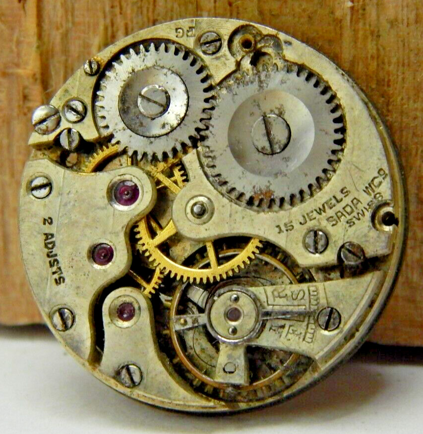 Vintage Sada Annemasse 51482 15 jewel 2 adjustment 12/0s wrist watch movement