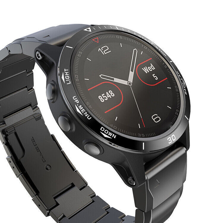 For Garmin Fenix 5 Smartwatch Stainless Steel Bezel Ring Etching Numbers COVER