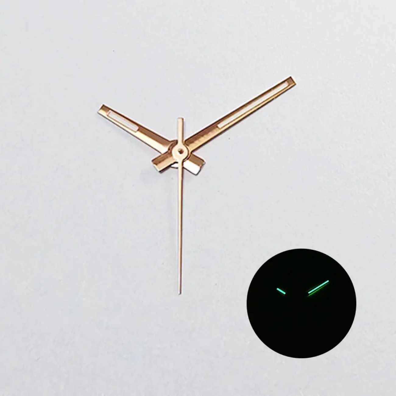 Green Luminous Watch Hands Needles Polished Silver Rose Gold For NH35 NH36 4R 7S