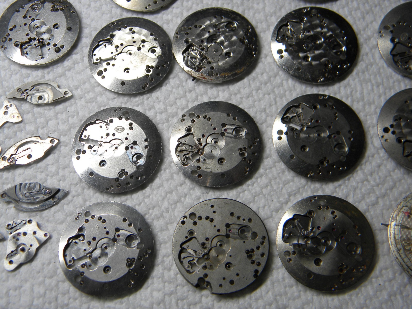 Lot of AS 1361 1361N Wrist Watch Movement Partials Pieces to Repair or Parts