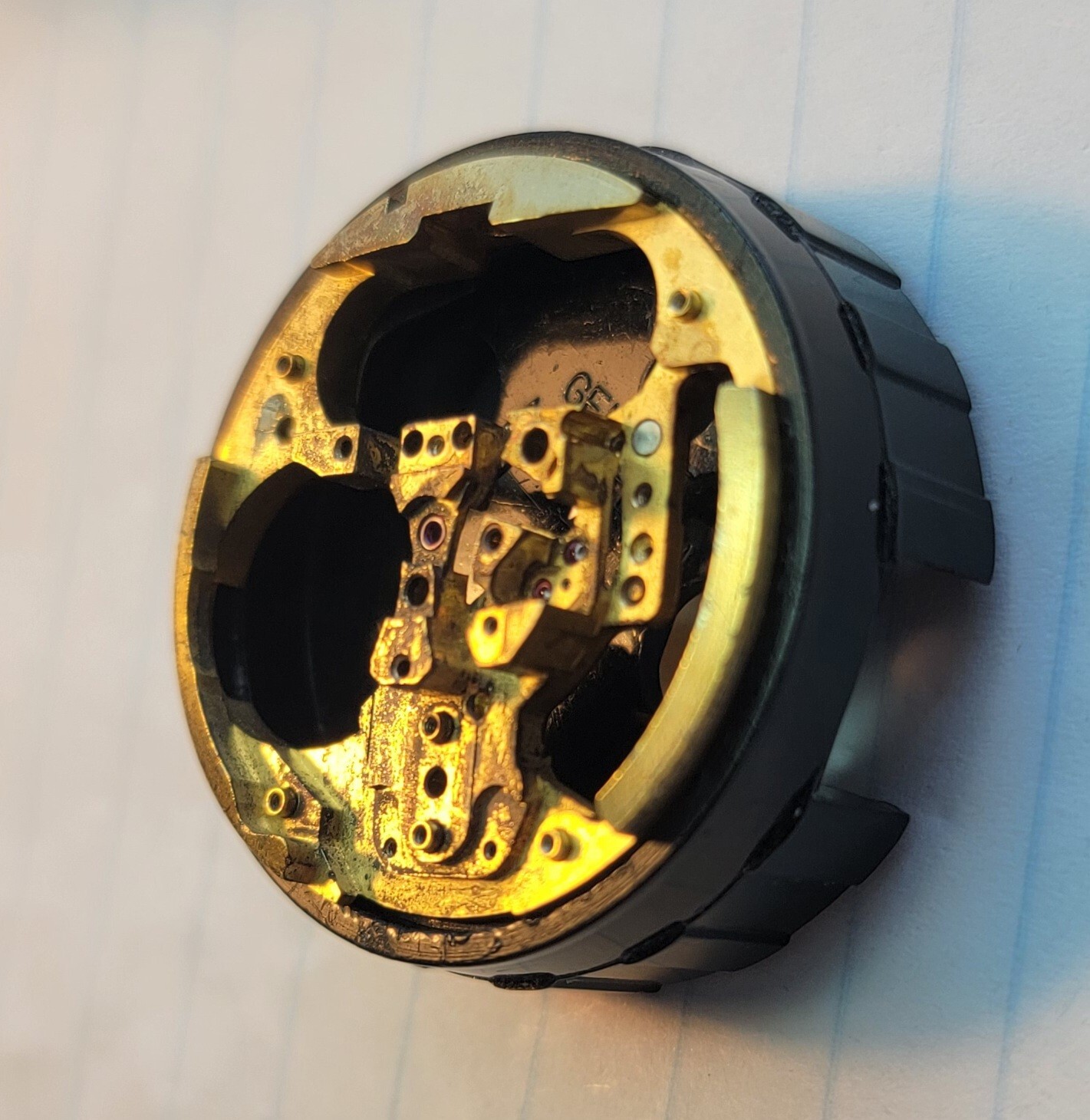 Vintage Bulova Accutron 214 Part 709 Movement Pillar Plate USA N3H 1973