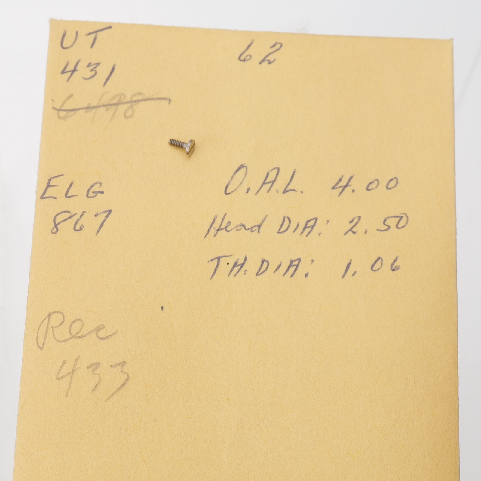 UT Unitas 431 Watch Case Clamp Screw Part (1 piece) New Old Stock (C11D9)