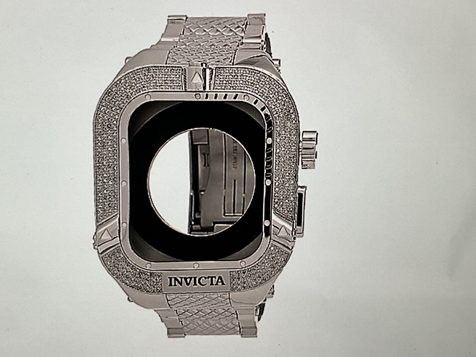 GENUINE DIAMOND BEZEL/INVICTA Band For APPLE WATCH 44mm 1.49 CTW DIAMONDS