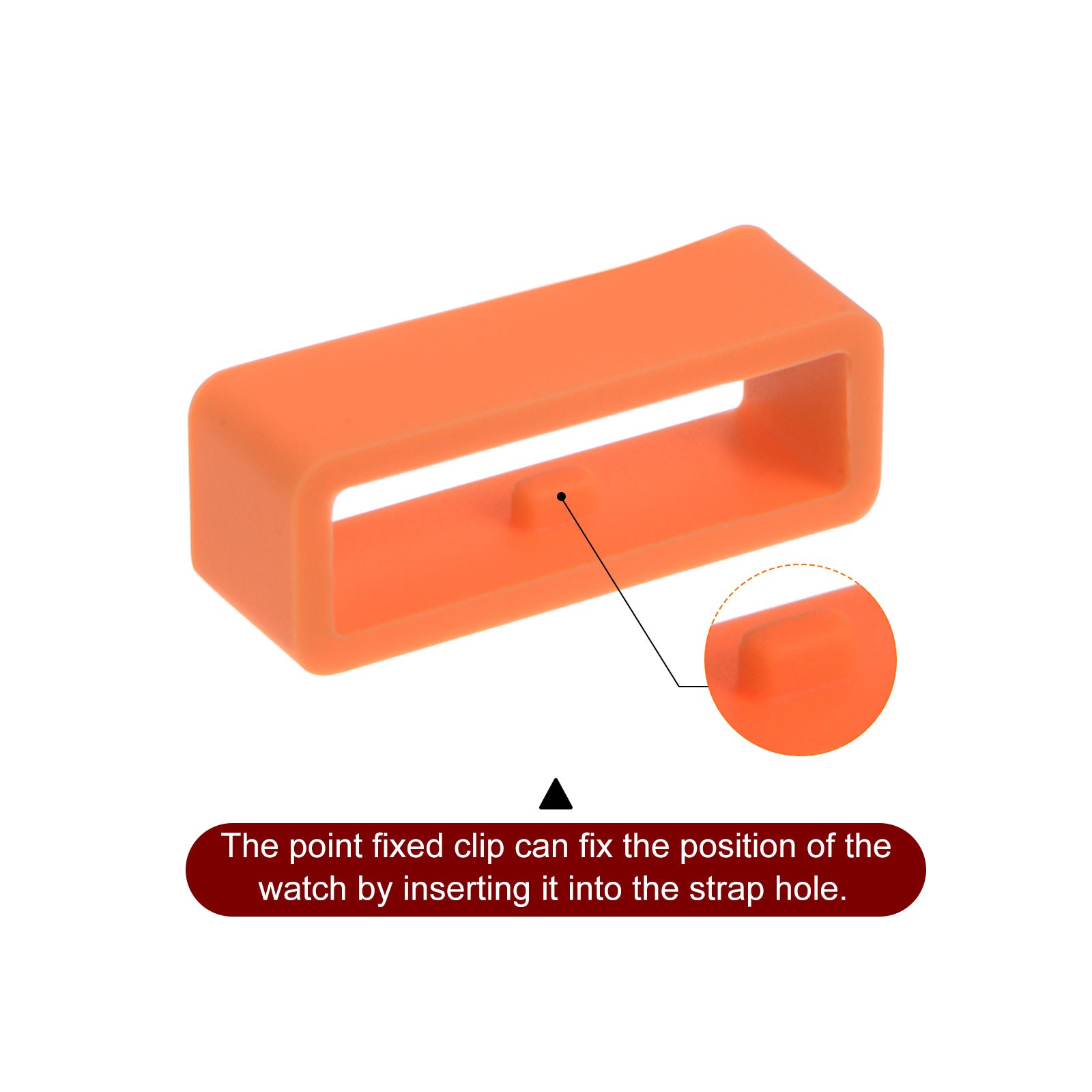 6pcs watch strap circle fixing circle 20mm rubber, orange