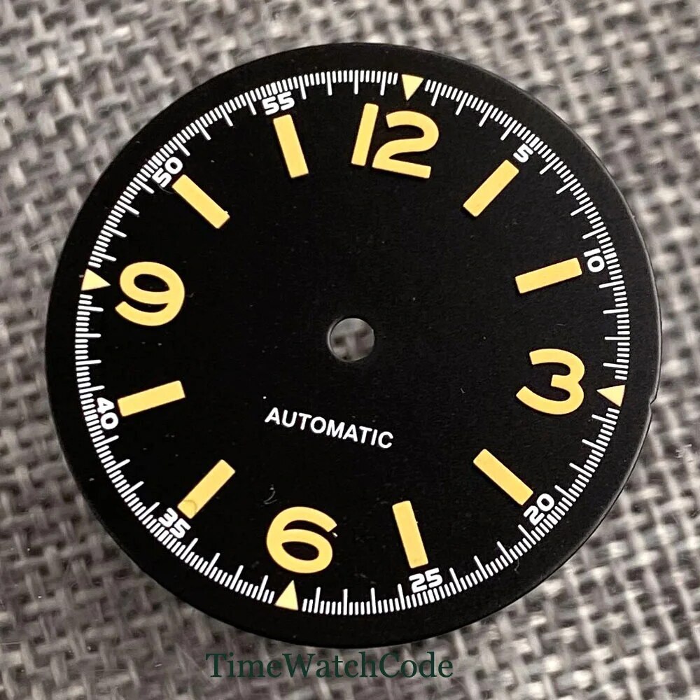 Luminous Black Watch Dial Face 29mm for NH35 NH36 ETA2824 PT5000 SW200 Movement