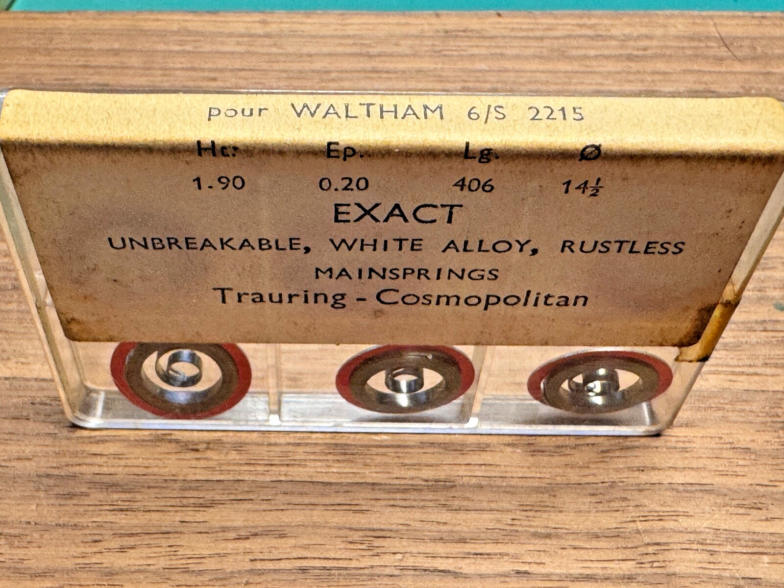 lot x 6 with case Waltham Mainspring 6s Pocketwatch 2215 (EXACT) Alloy-1873 NOS