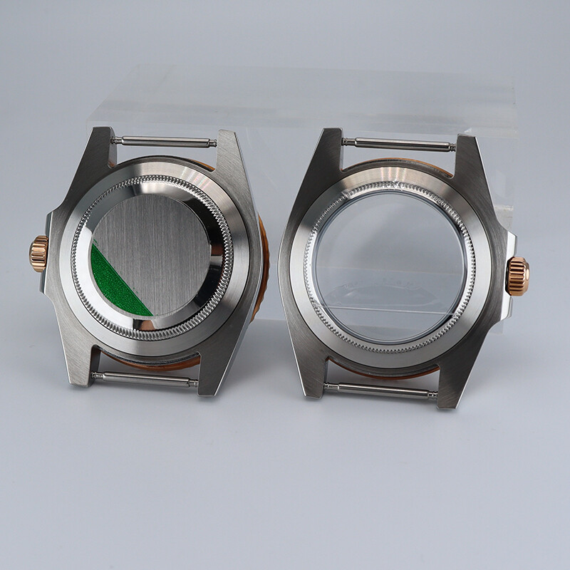 Rose Gold Silver 40mm Diving Watch Case Sapphire Crystal For Seiko NH35 Eta2824