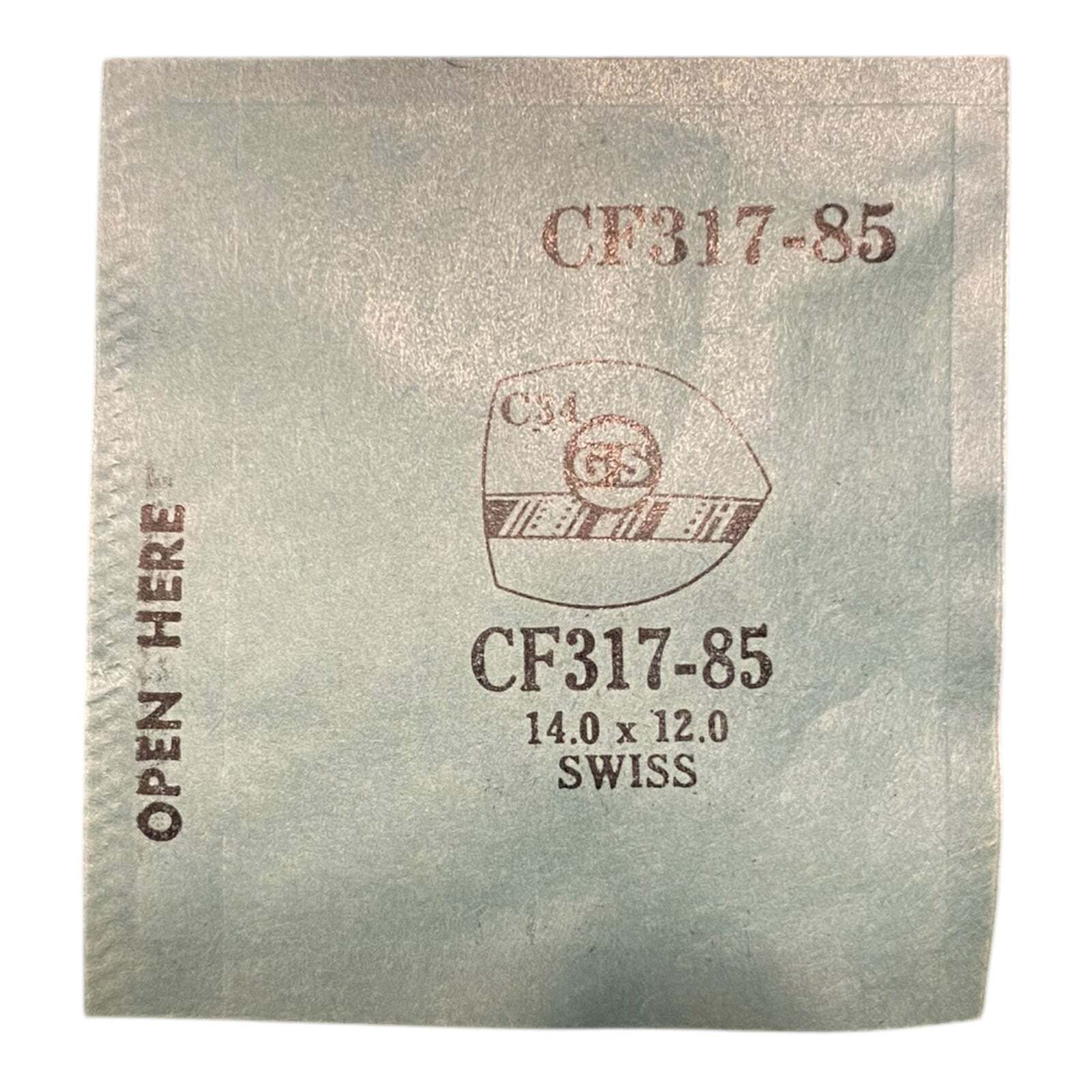 Germanow-Simon Mach (GS) CF317-85 Watch Crystal 14.0×12.0 NOS Part Flexo Swiss