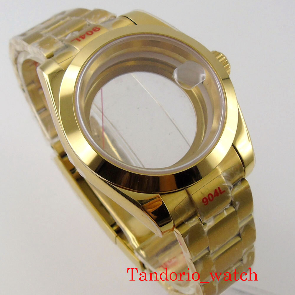 36mm For NH34 NH35 NH36 MIYOTA 8215 Mingzhu Movement Yellow Gold Polished Case