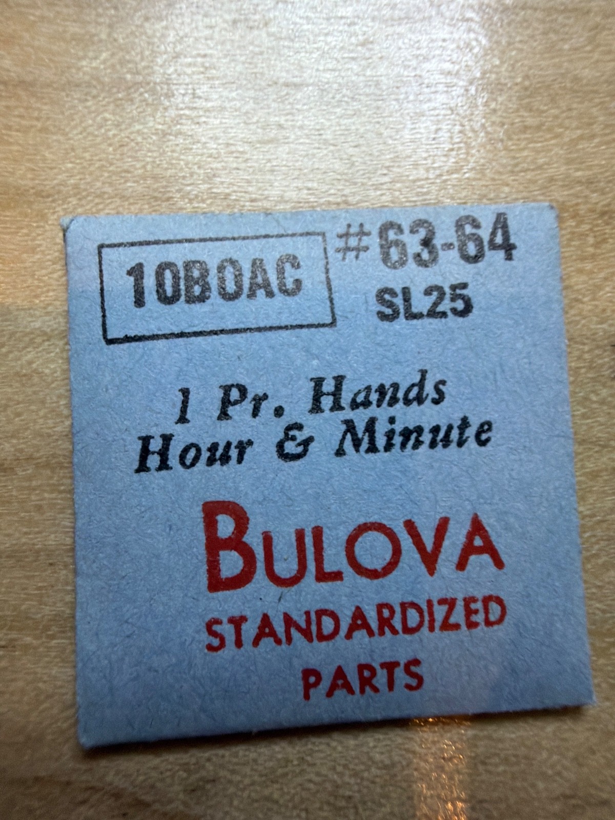 Bulova – NOS – 63-64 Pair of Watch Hands – Various Calibers & Finishes