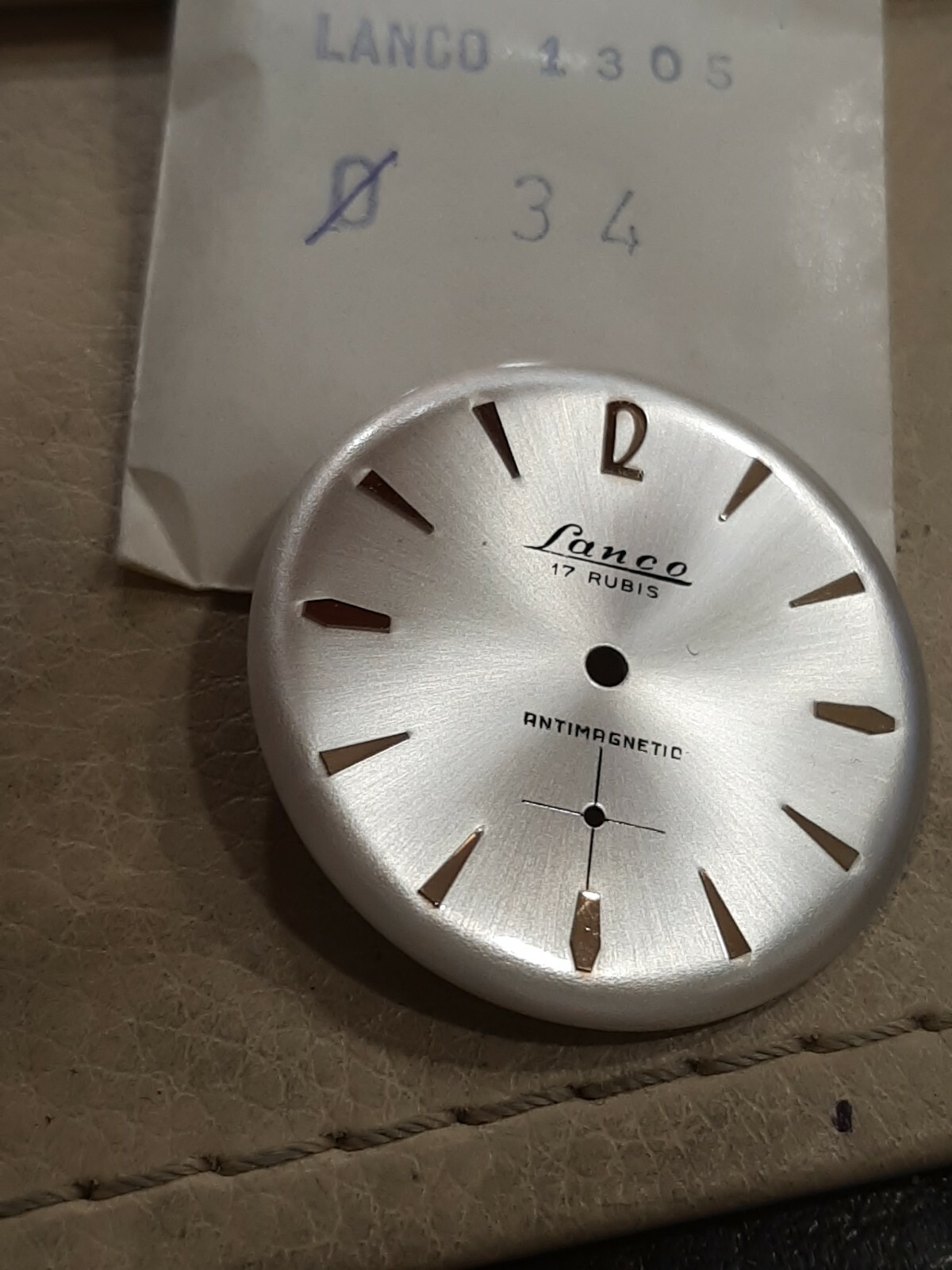 Quadrante Dial 34 mm x lanco 1305 Vintage Nos