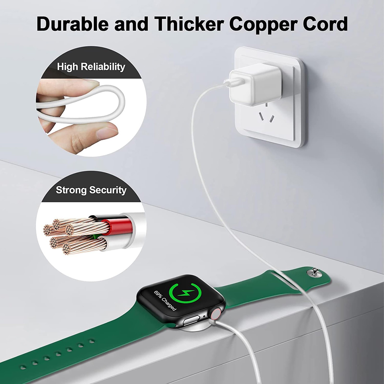 Magnetic Charging Cable for Apple Watch USB C 3.3FT Compatible with Series 2-10