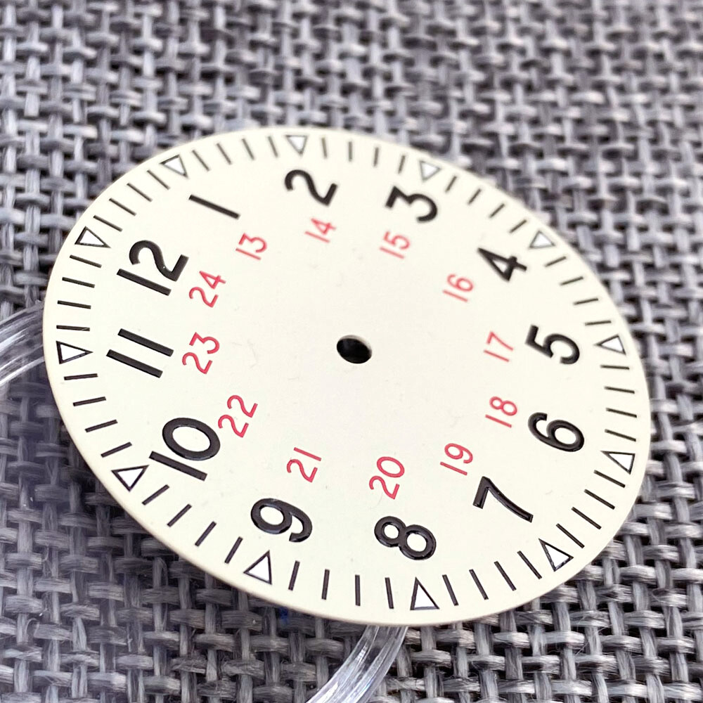 33.5mm Beige Sandwich Watch dial Luminous Dial For NH35 PT5000 movement 🎁