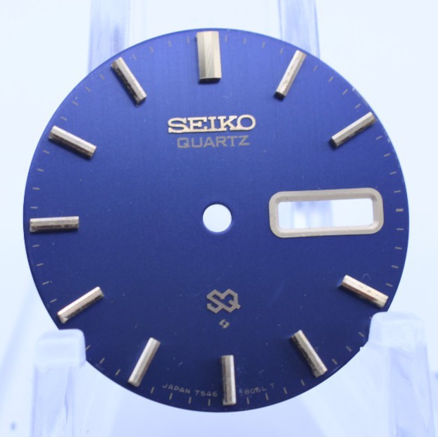 SEIKO SQ 7546-806L NOS BLUE WRIST WATCH DIAL (LT)