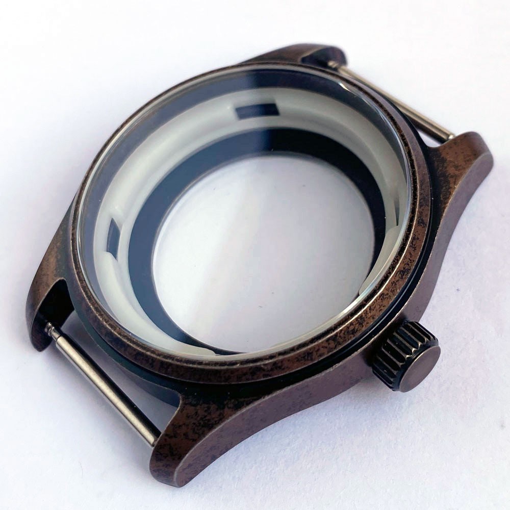 Retro NH35 Men Watch Case for NH36 PT5000 ETA2824 36mm 39mm Bronze PVD Plated