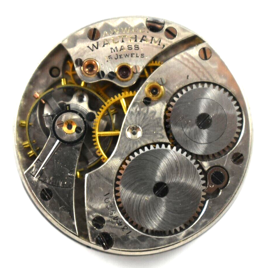Vintage Waltham Grade 115 0s 15J Hunting Pocket Watch Movement lot.wc