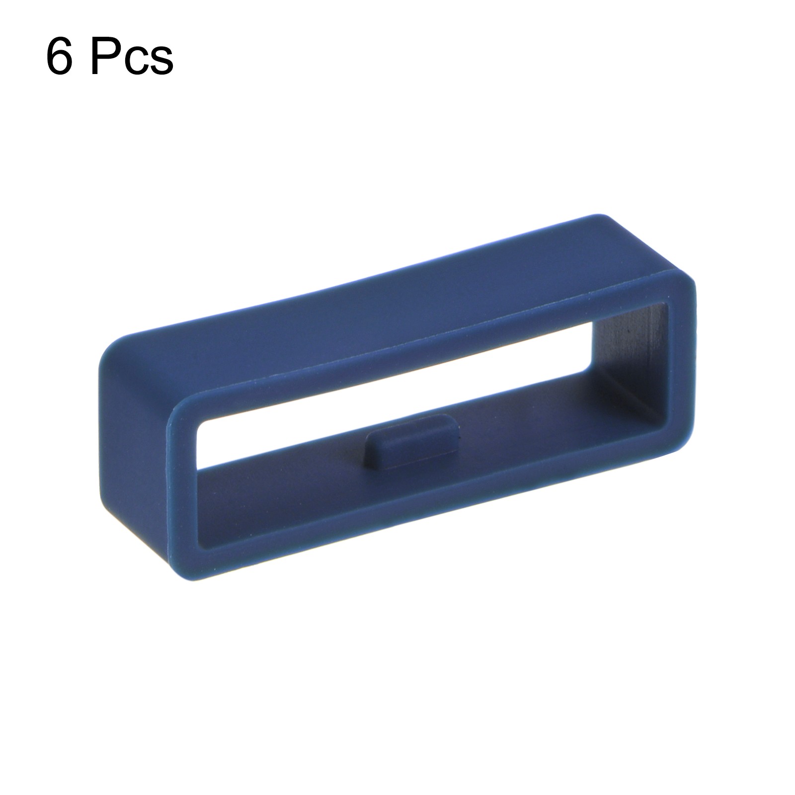 6pcs Watch Strap Loop Fastener Rings 26mm Rubber Watch Holder Keeper Navy Blue