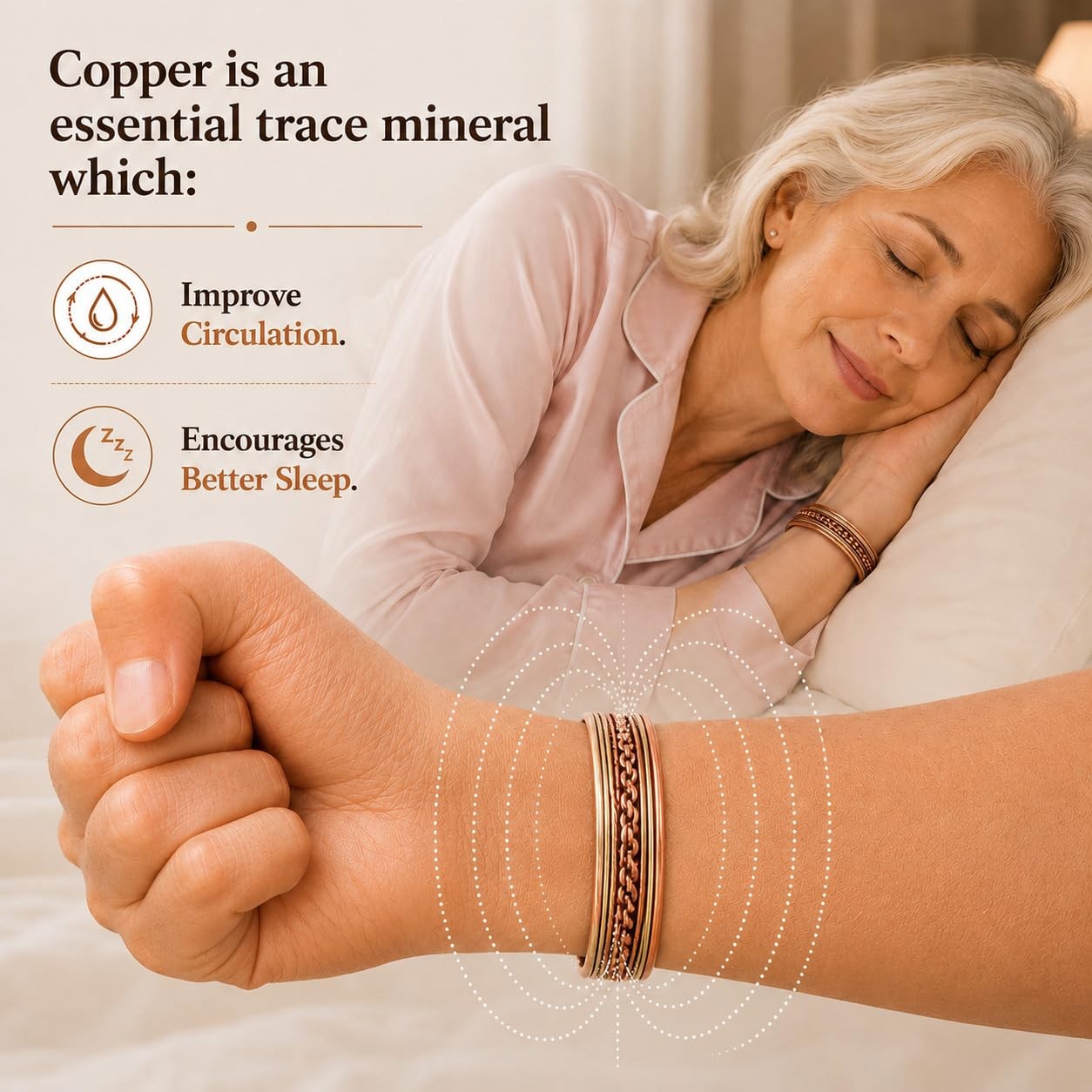 Copper brass magnetic bracelet Tibetan One Size, and