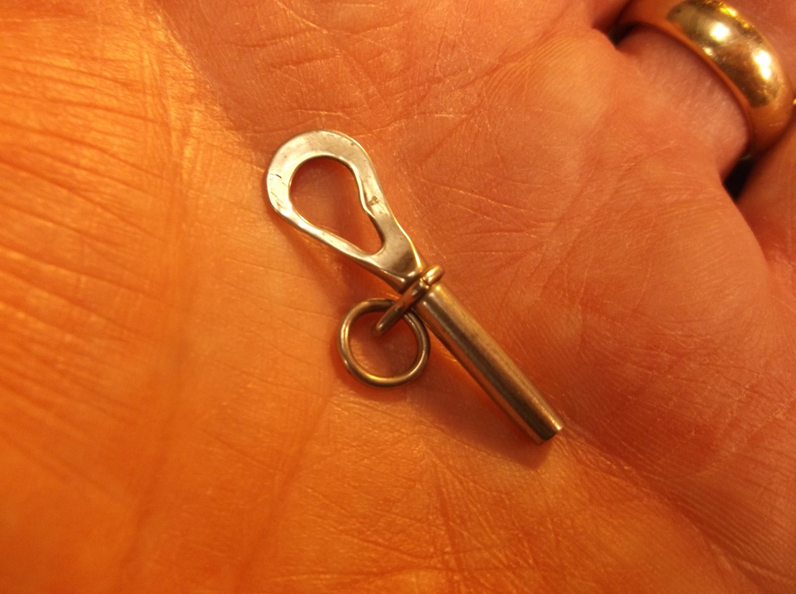 #2 of 2, VERY NICE ANTIQUE VICTORIAN ERA POCKET WATCH KEY, NICKEL PLATED STEEL