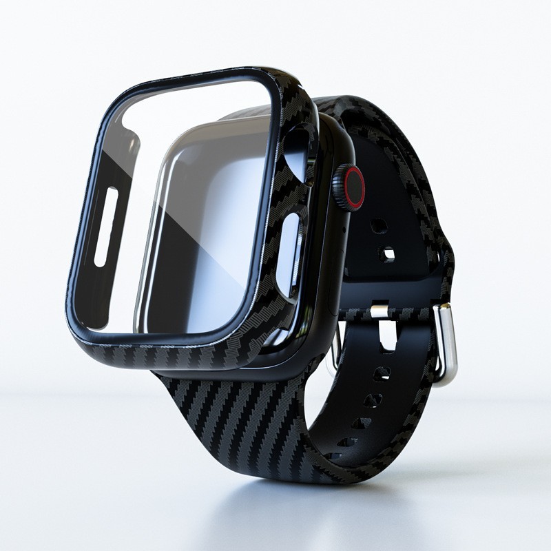 Apple Watch Carbon Silicone Strap Series 1-11 42-49mm Replacement Band
