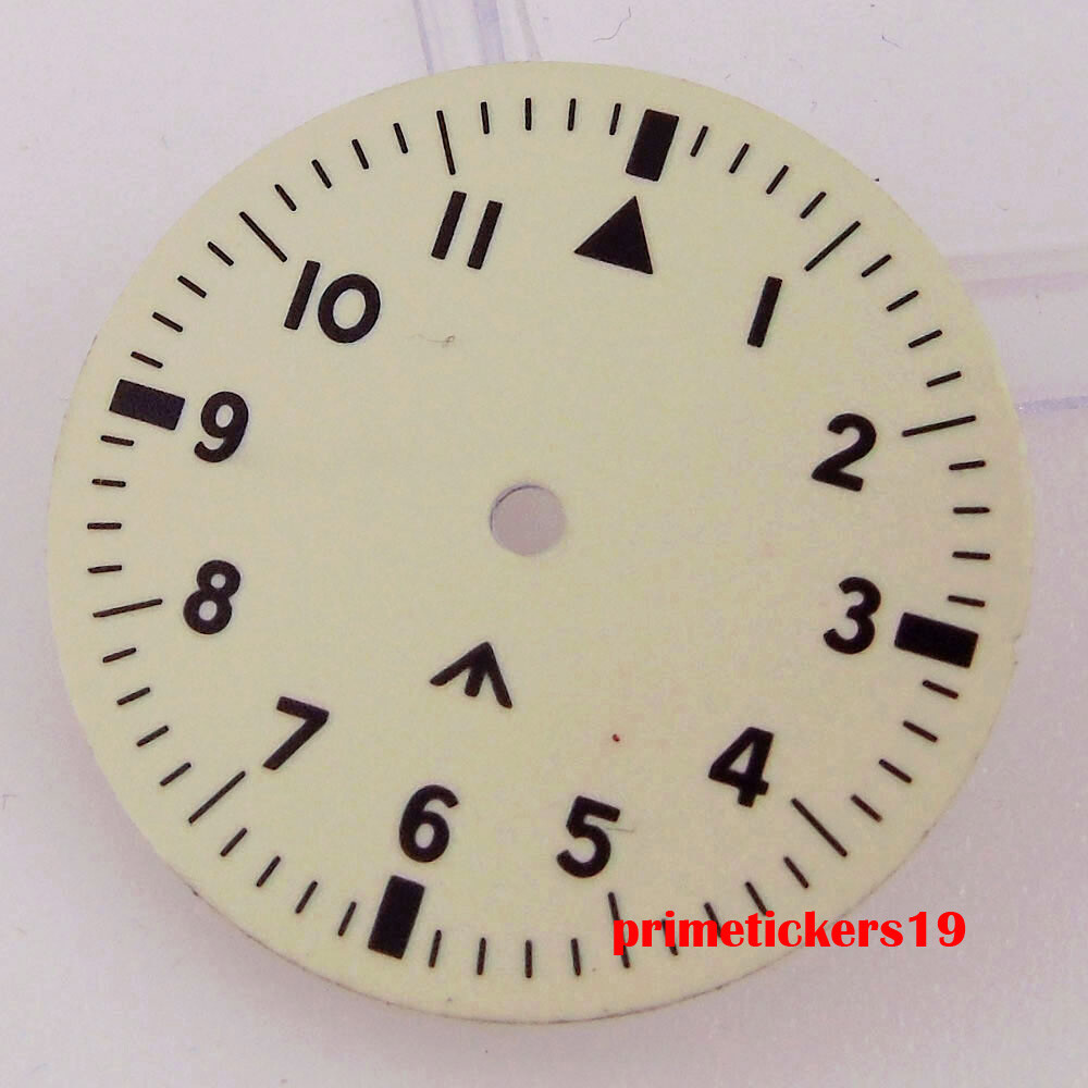29mm Creamy Watch Dial Hands Full Green Luminous Fit NH35 NH36 ETA2824 PT5000