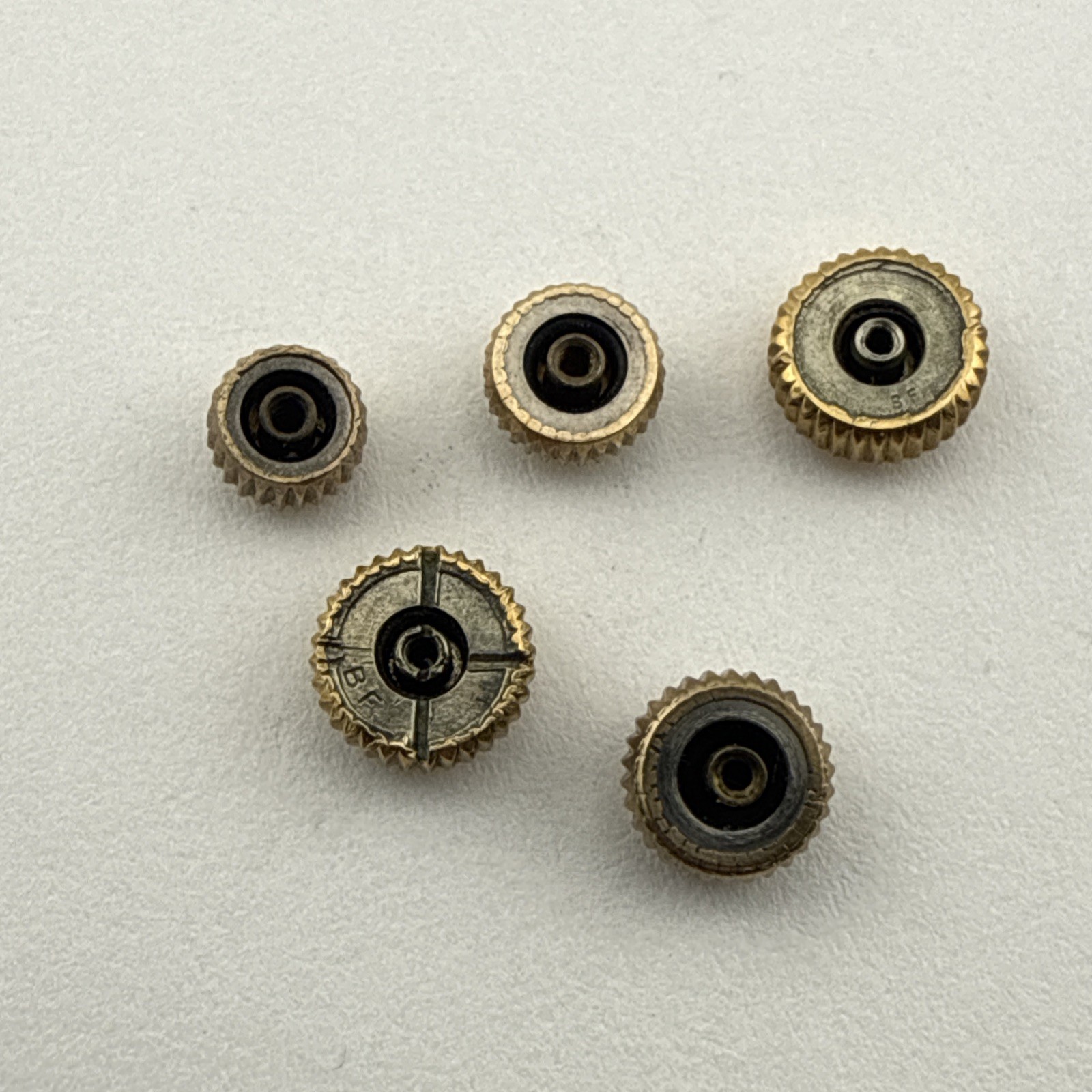Jaeger LeCoultre Lot of 5 Vintage Gold Filled 1940s – 1960’s Watch Crowns