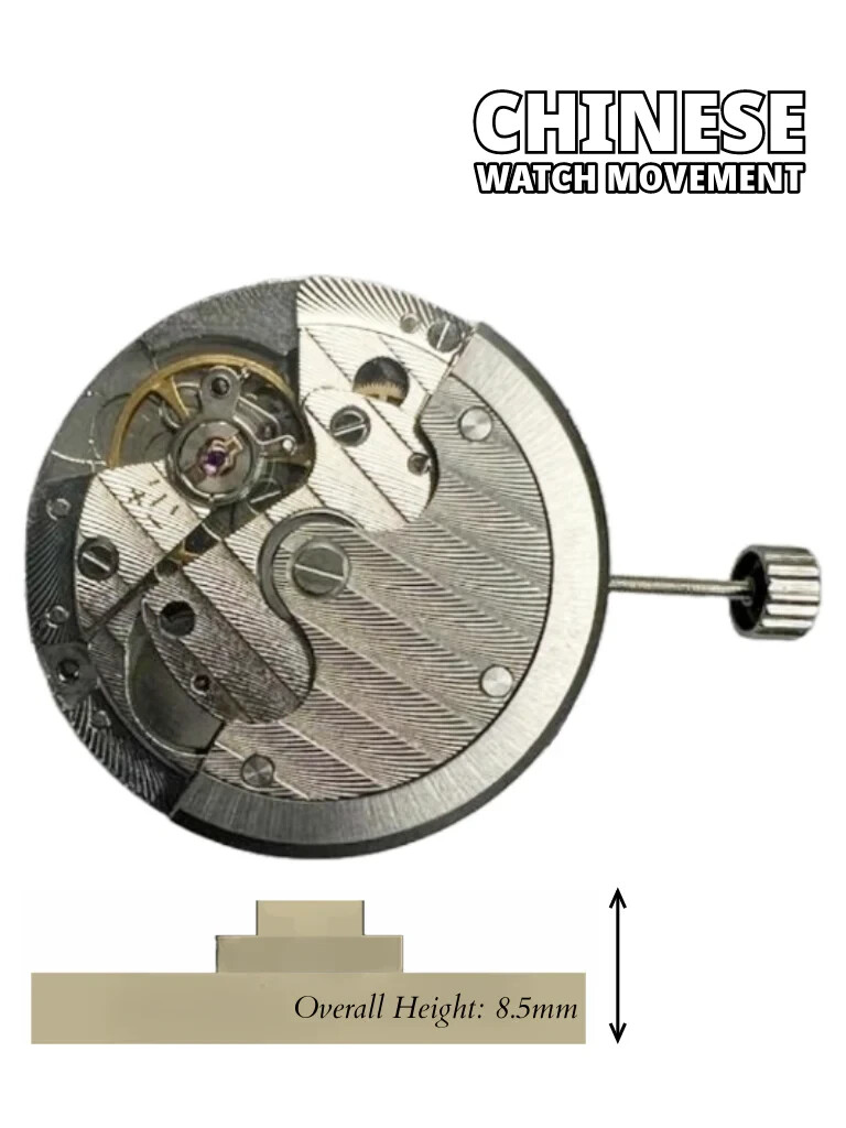 Chinese Automatic Mechanical Watch Movement TY2869 3Hand Date at 4:30