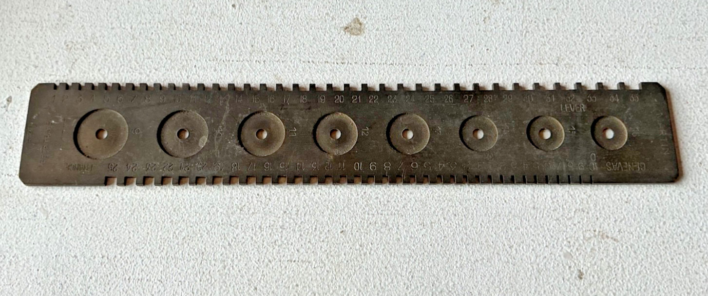 Watchmakers Mainspring Gauge Martin Metal Measuring Tool Vintage Horology 7 Inch