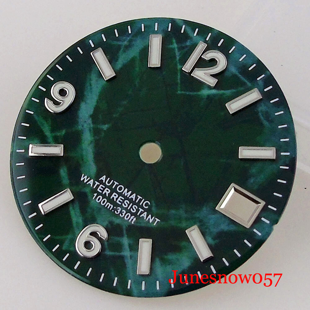 Blue/Green/Black Watch Men’s Dial Green Luminous 29MM Fit NH35A NH36A SKX007 SRP