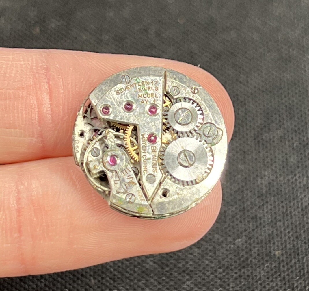 Vintage Benrus AY1 17 Jewels Watch Movement Part For Repair