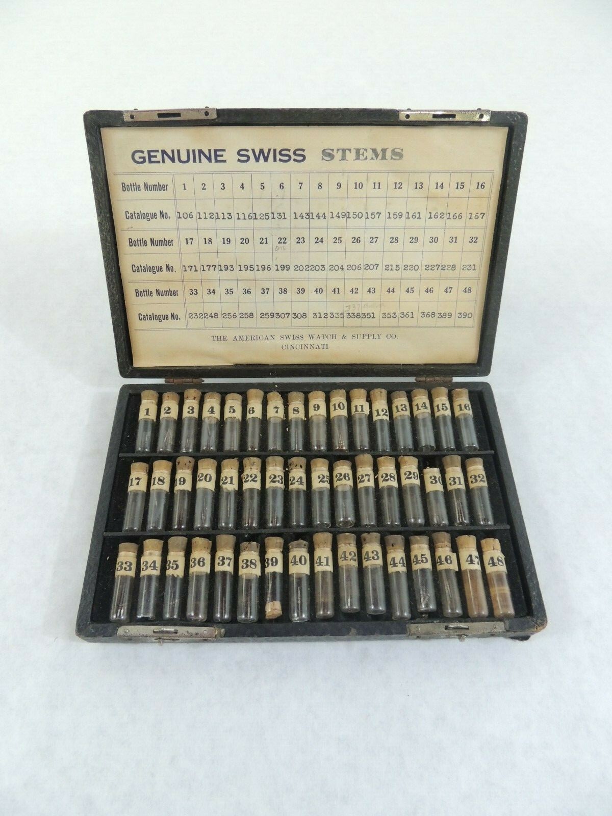 Vintage American Swiss Watch & Supply Co. Genuine Swiss Stems 48pc Kit