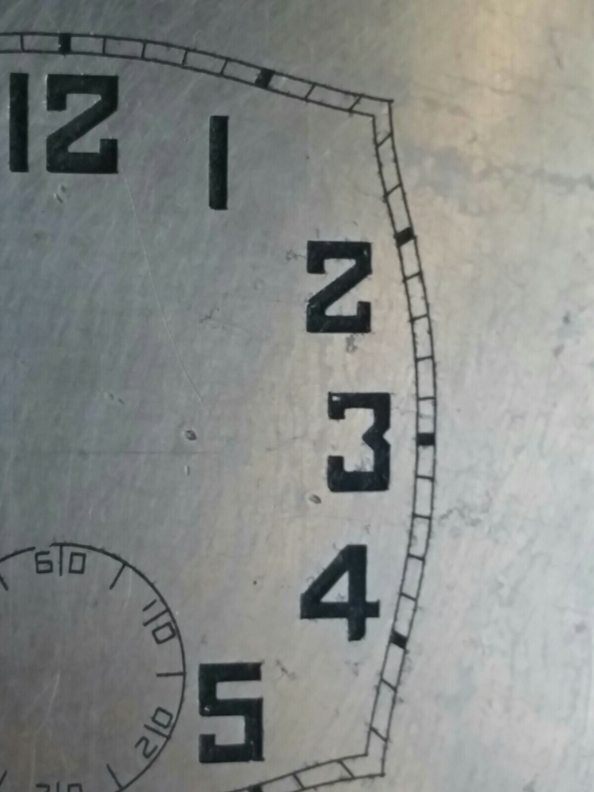Vintage printing plate for the wrist watch dial refinishing