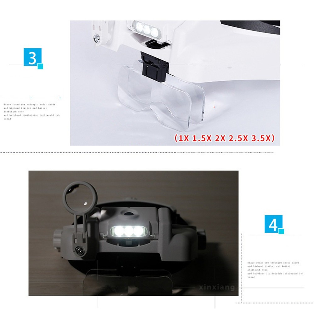 Magnifier Glass+Lens+USB Cable With LED Reading Light Magnifier Soldering Loupe