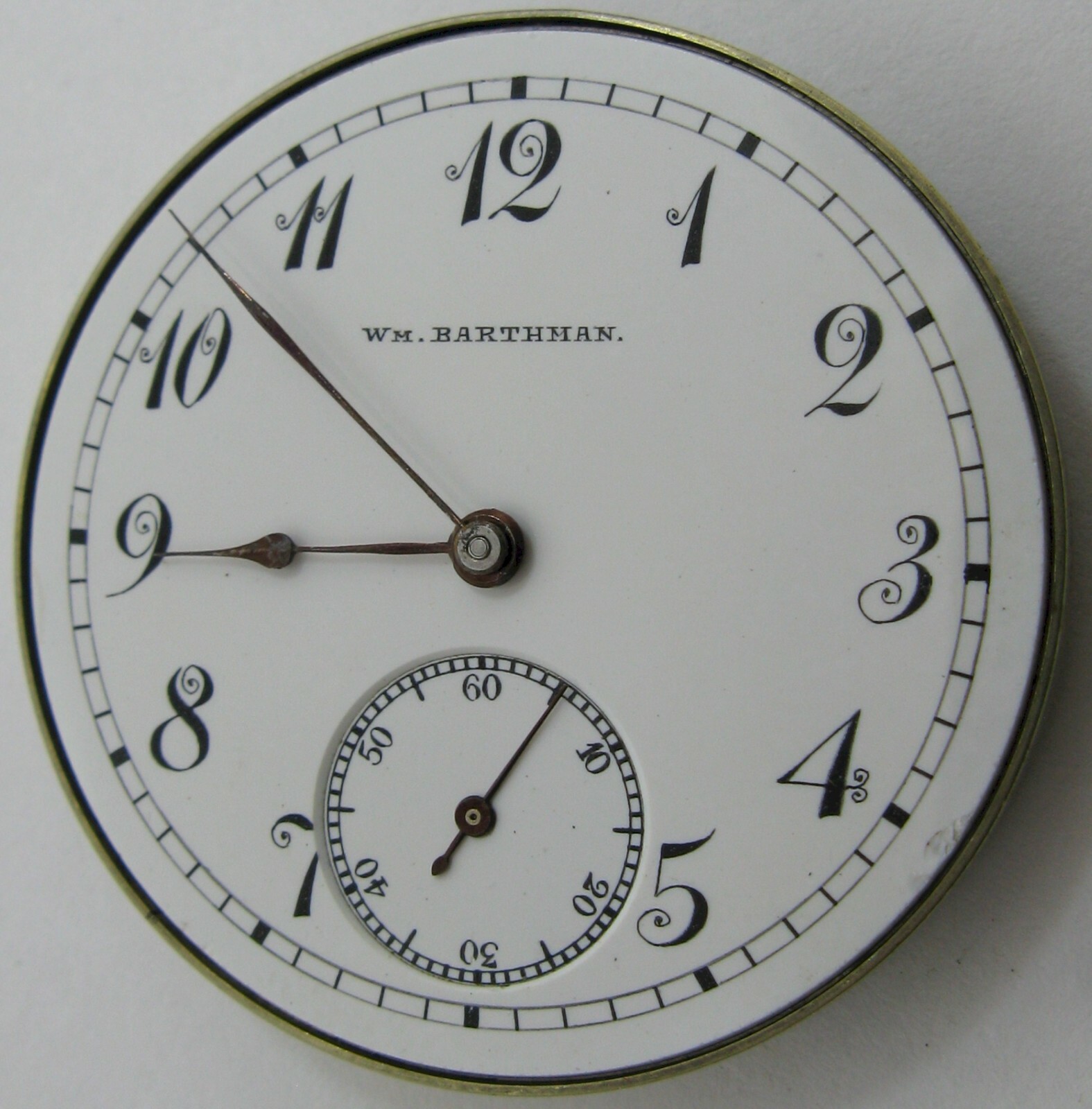 Quality Agassiz Pocket Watch Movement for parts .. OF 39.2 mm fit Open Face