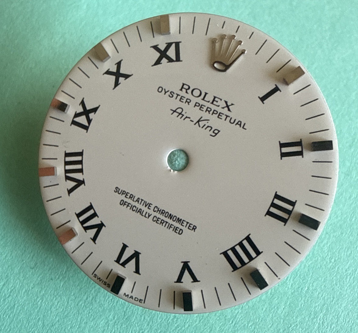 Genuine Rolex Ceramic Dial Silver Lum & Arabic Air-King 34mm 14000, 14200